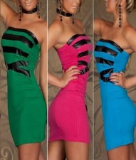 Cocktail Mini Kleid grün BLAU