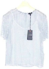 Armani Jeans A5009 Bluse Damen US 4 Kurzärmlig Seide Durchsichtig Finish