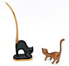 2x Brass Cats Figurines Cat