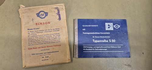 Simson s50 1976 garantieheft - s50,