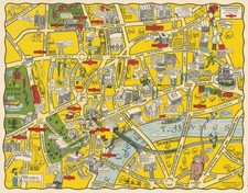 Die neue bildliche Karte von London von Geographia. Neue Waterloo Brücke um 1942