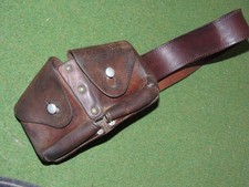 Schweizer Armee WK2 Leder Patronen Magazin Gürteltasche L MENZ BIRSFELDEN Gürtel