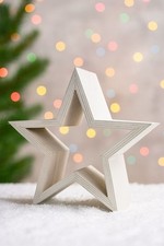 Deko Holzstern 30 / 22 / 17 cm