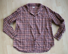 Herren Mädchen Damen Bluse Hemd braun kariert basic Langarm Gr M