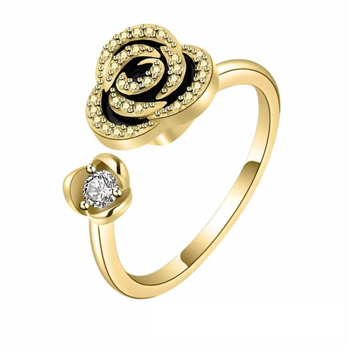 Floral rose spinner ring - floral,