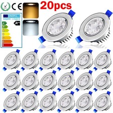 20x LED Einbau Strahler 3W Einbauleuchten Decken Leuchte Set Einbauspot 2 Farben