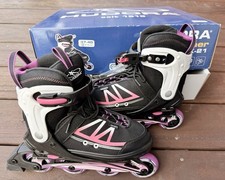 Hudora Inline Skates RX-21, Rollschuhe, verstellbare Größe 37-40, Schwarz/Pink