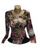 Damen Pullover Oberteil Langarmshirt Gr. L von Lea H. toller Print