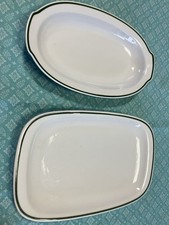 2 Servierplatte Platten Teller  Colditz Mitropa Geschirr  Grüner Rand