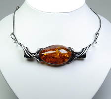 925 Silber - vintage Collier - natürlicher Bernstein