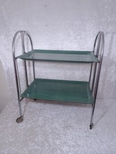 Dinett Bremshey Design Teewagen Servierwagen Rollen Klappbar - Vintage - Grün