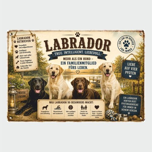 Blechschild labrador treu - -,