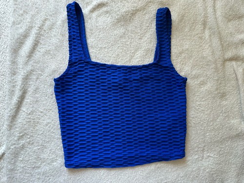 Blaues smocked crop top - crop,