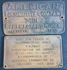 Builders plate, Fabrikschild + TCUSARMY, ALCO 1945, ex 141 R 225, rares Pärchen