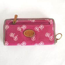 FOSSIL Damen Geldbörse KEYPER ZIP CLUTCH ORCHID SWL1035533 Pink Canvas Bikes