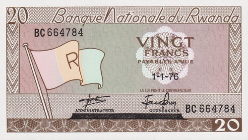 Druckfrische ruanda banknote - druckfrische,