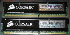 2x1GB CORSAIR XMS DDR1 RAM 400MHz PC3200 DIMM 184-pol.CL2 CMX1024-3200C2 1.2 2GB