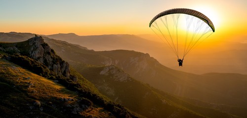 Wandbild paragliding konzept - wandbild:, paragliding-konzept