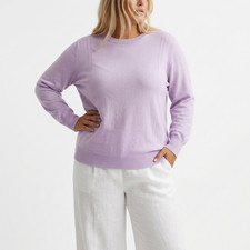 Sheego Damen Pullover Lila Gr