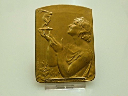 Art deco bronze plakette - deco,