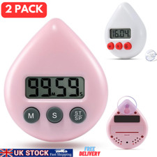 2x Küche Kochen Digital LCD Timer Countdown CountUp Uhr Lauter Alarm Magnetisch
