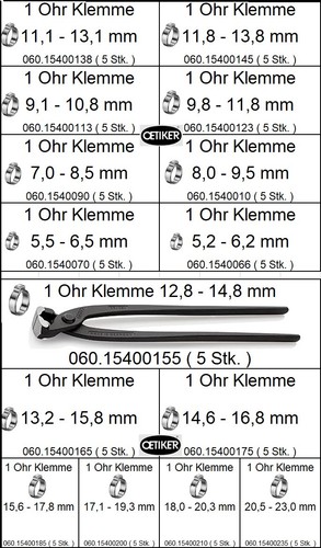 Oetiker ohr klemme - oetiker, 1-ohr