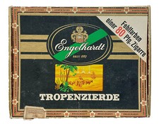 Alte Zigarrenkiste Engelhardt Tropenzierde  "Fehlfarben einer 80Pfg. Zigarre"