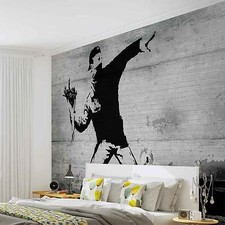 VLIES FOTOTAPETE Banksy Graffiti Beton POSTER TAPETE MURAL (3026FW)