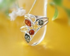 Bernstein Ring Silber 925 17 -