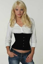 Korsett Corsage Samt Schwarz