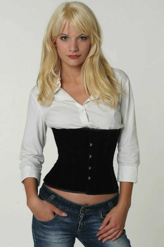 Korsett corsage samt schwarz - korsett,