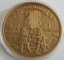 STADT DRESDEN - ANSICHT UM 1309 / SIEGEL & WAPPEN - BRONZE - MEDAILLE - SELTEN