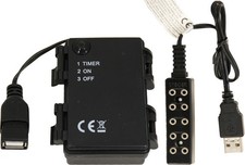 Krippenzubehör Batteriebox 3x AA ON/OFF/TIMER +5-fach Verteiler USB