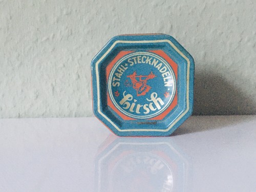 Vintage blechdose hirsch - vintage, blechdose•hirsch