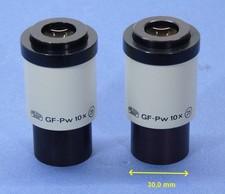2x Zeiss Jena Mikroskop Okular GF-Pw 10x (25) * Okularpaar / eyepiece * 30 mm