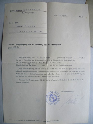 Befreiung von der - , hundesteuer