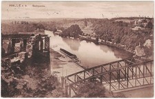 alte Ak Halle,  Saalepartie