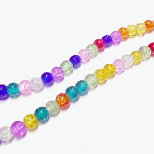 Glasperlen crackle rund - crackle,