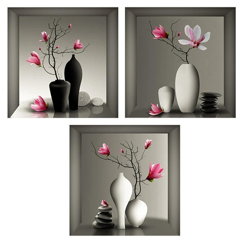 Wandaufkleber weiße vase - 3d,