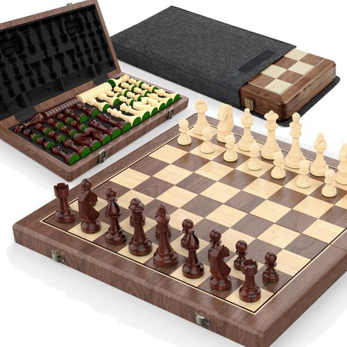 Schach dame set holz 38cm - schach,