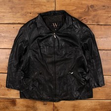 Vintage Winlit Lederjacke 2XL 90er New York Car Coat Schwarz Damen