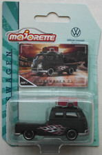 Majorette VW Volkswagen T1 Doka Pickup mattschwarz Flammen Gepäckträger Neu/OVP
