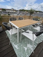 Gartenmöbel Set Sitzgruppe Sofa mit Tisch, Lounge Garnitur, Grau