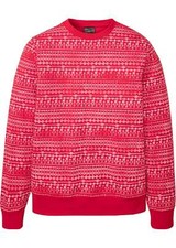 Sweatshirt Gr. 60/62 (XXL) Rot Norwegermuster Herren Sweat-Shirt Neu*