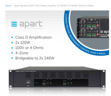 APART Audio Biamp Revamp 4240T Profi Power Amplifier Installationsverstärker