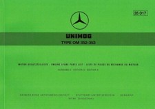 Unimog Ersatzteilliste Motor OM 352/353 - 204001012  (35017)