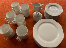 Kaiser Porzellan Kaffeeservice 12 Personen modernes schlichtes Design weiß*