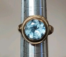 333 Gold Ring blauer Edelstein