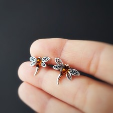 925 Silber Ohrstecker Libelle