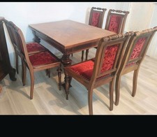 6x Stuhl Antik + Tisch